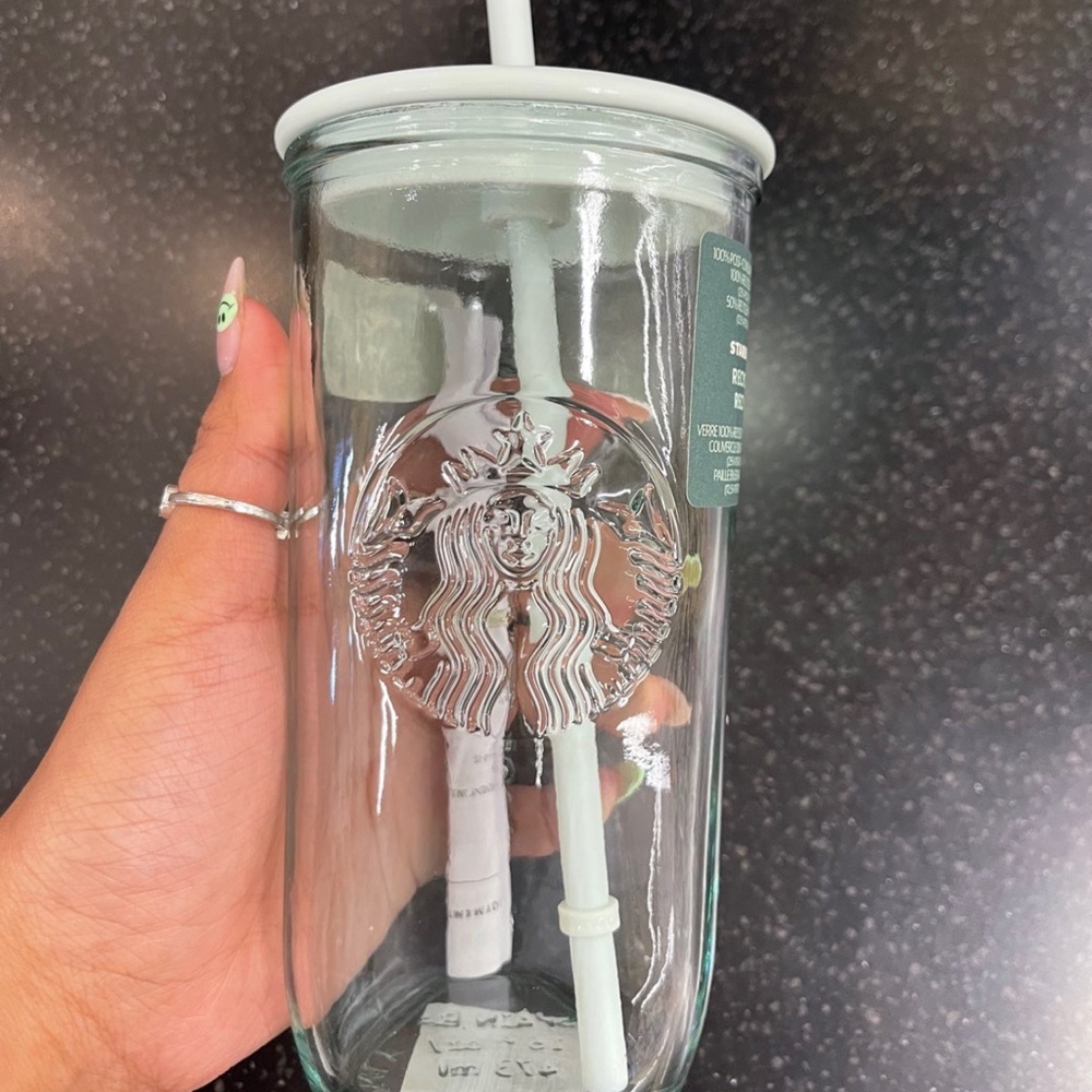 Starbucks Recycled Glass Cup Triangle Bottom